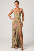 Annika Printed Camisole Split Maxi Dress