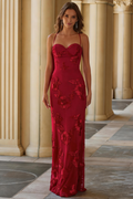 Lydia Camisole Slim-Fit Maxi Dress In Red