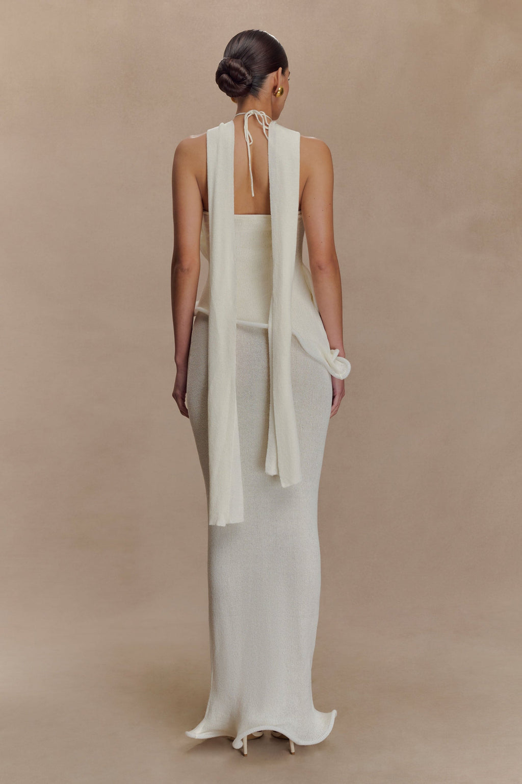 Zoey Camisole Knit Maxi Dress In White