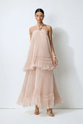 Celia Pink Backless Halter Dress
