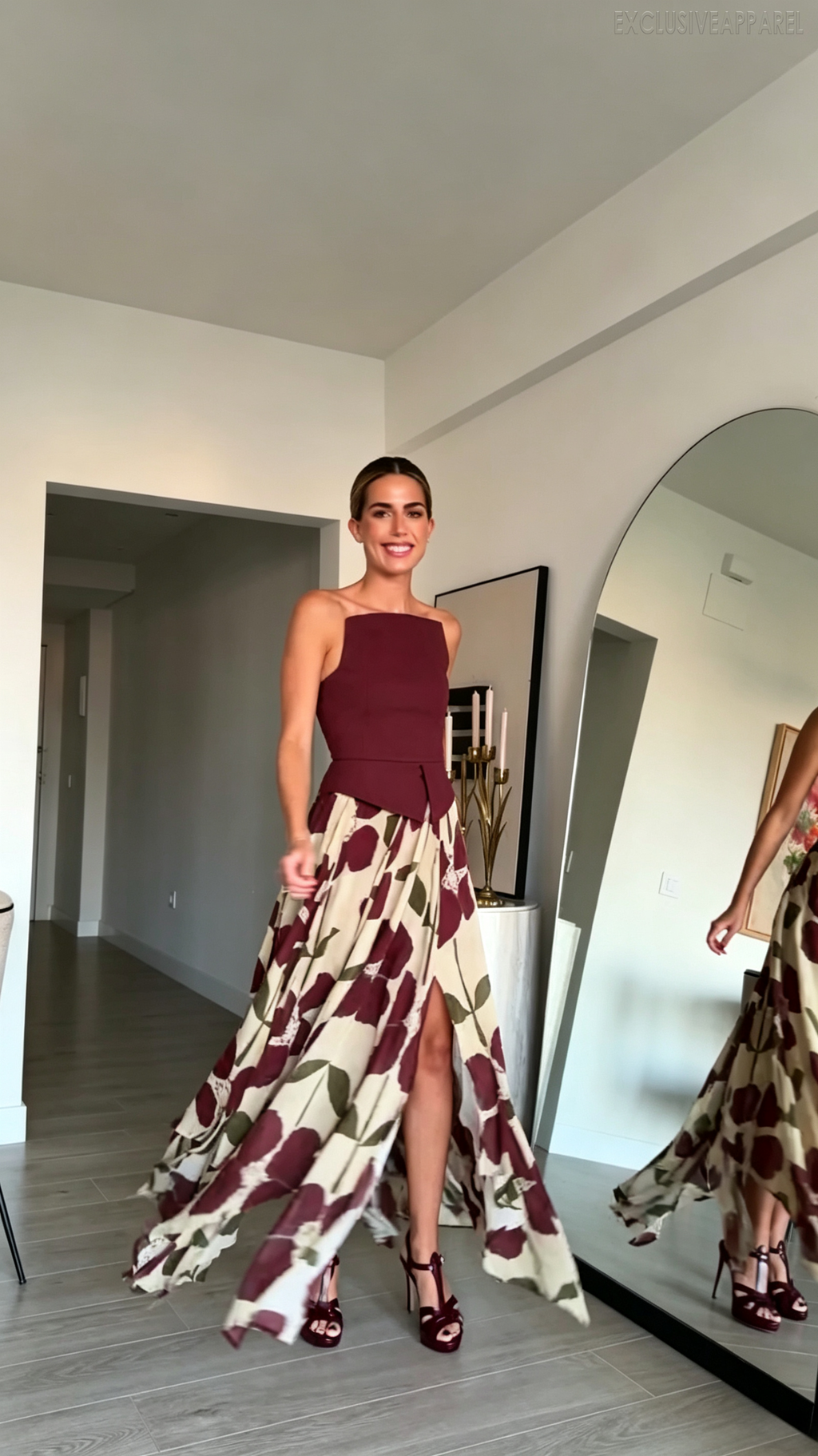 Emery Red Necktie Half-Dress Set