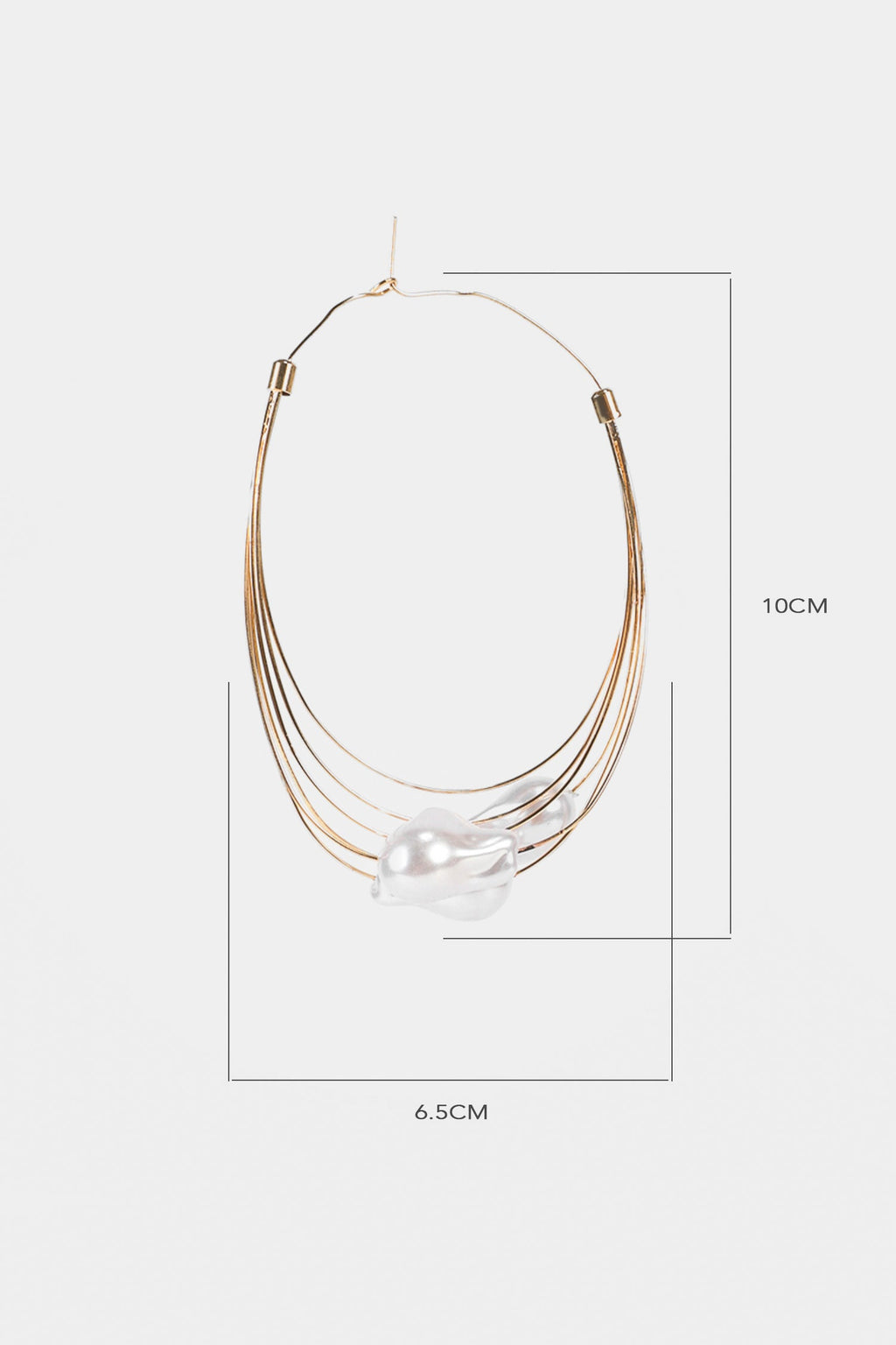 Faux Pearl Metal Earrings