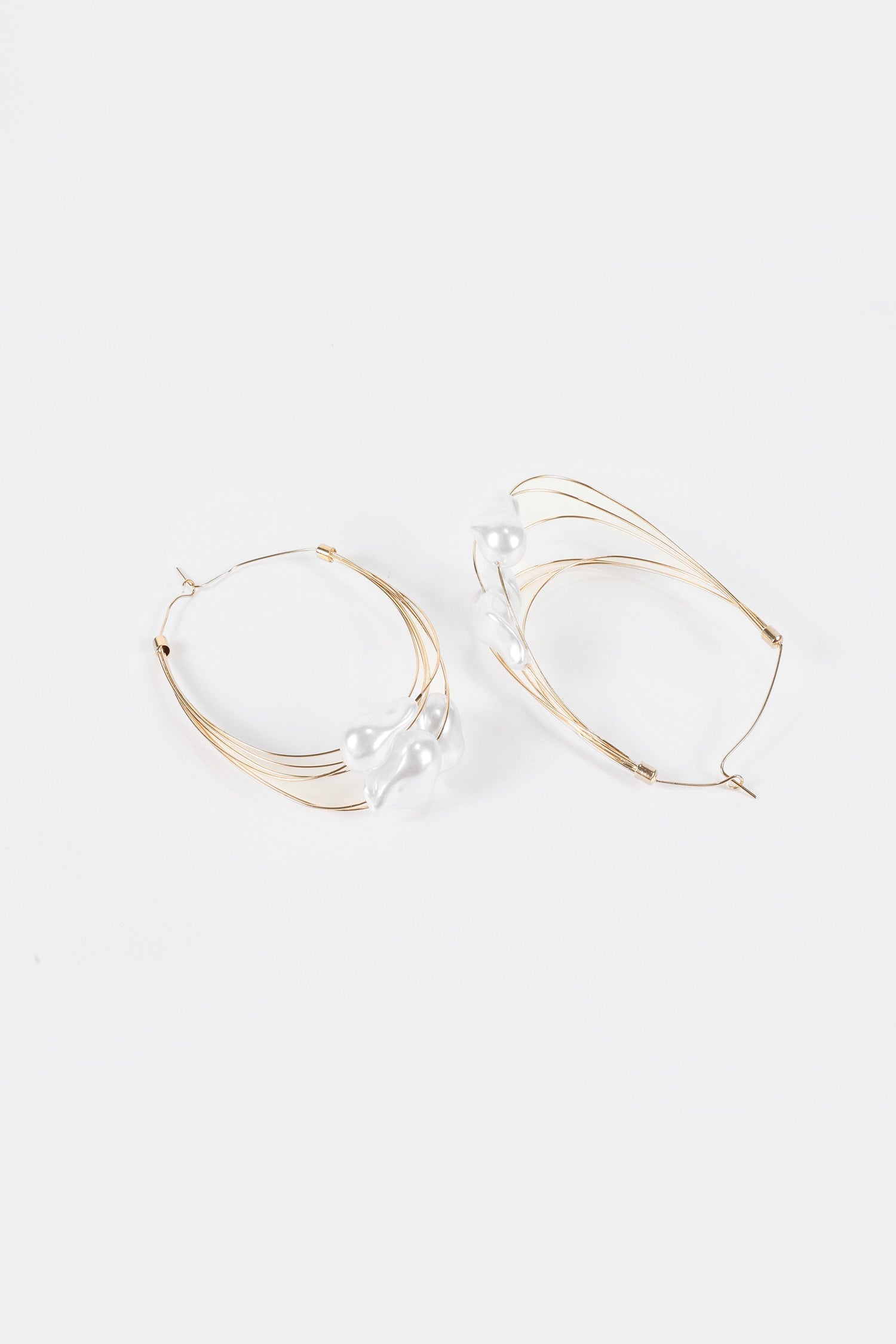 Faux Pearl Metal Earrings