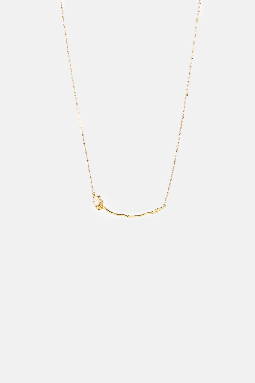 Faux Pearl Rose Necklace