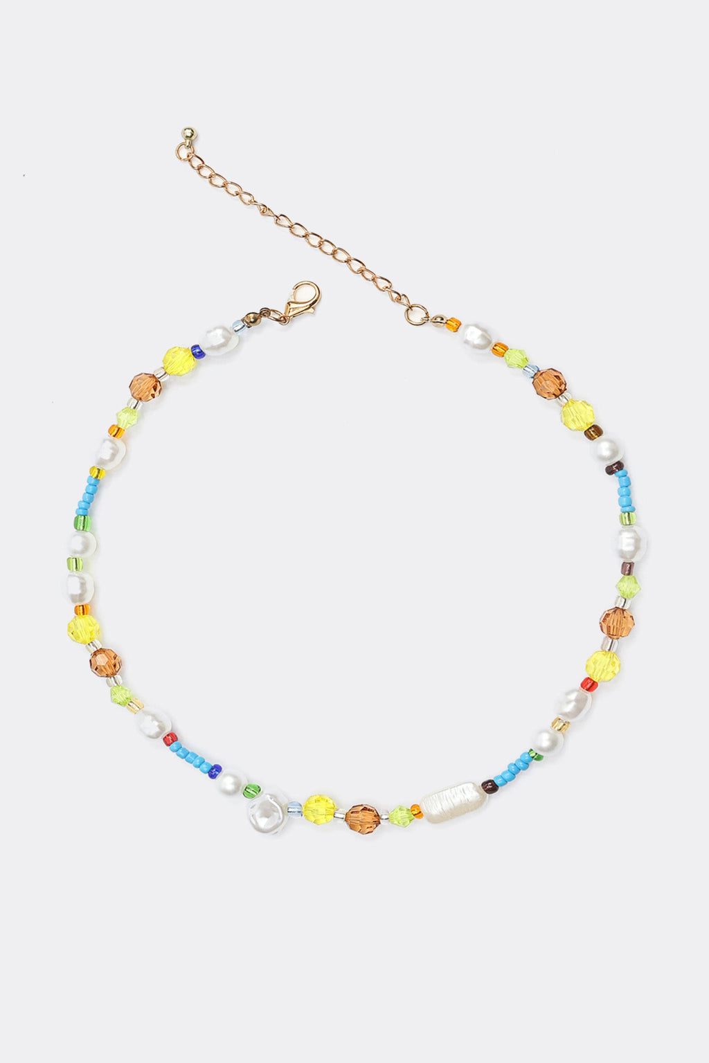 Faux Pearl Beaded Pendant Necklace