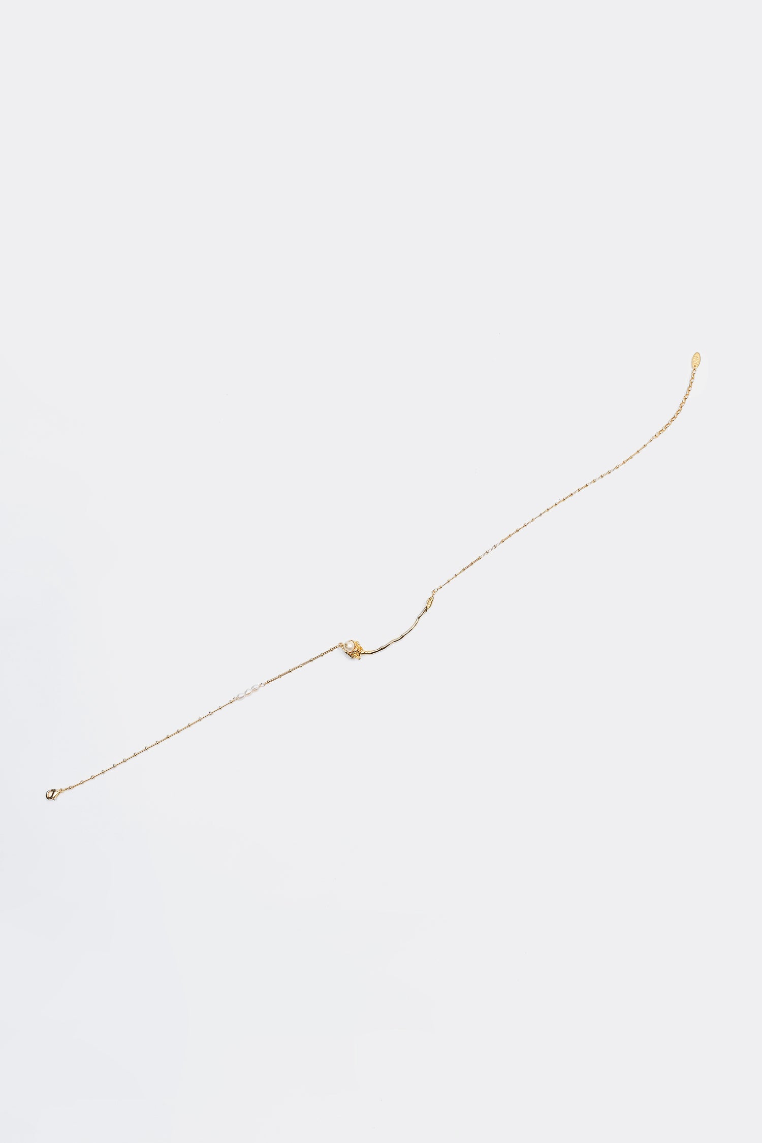 Faux Pearl Rose Necklace