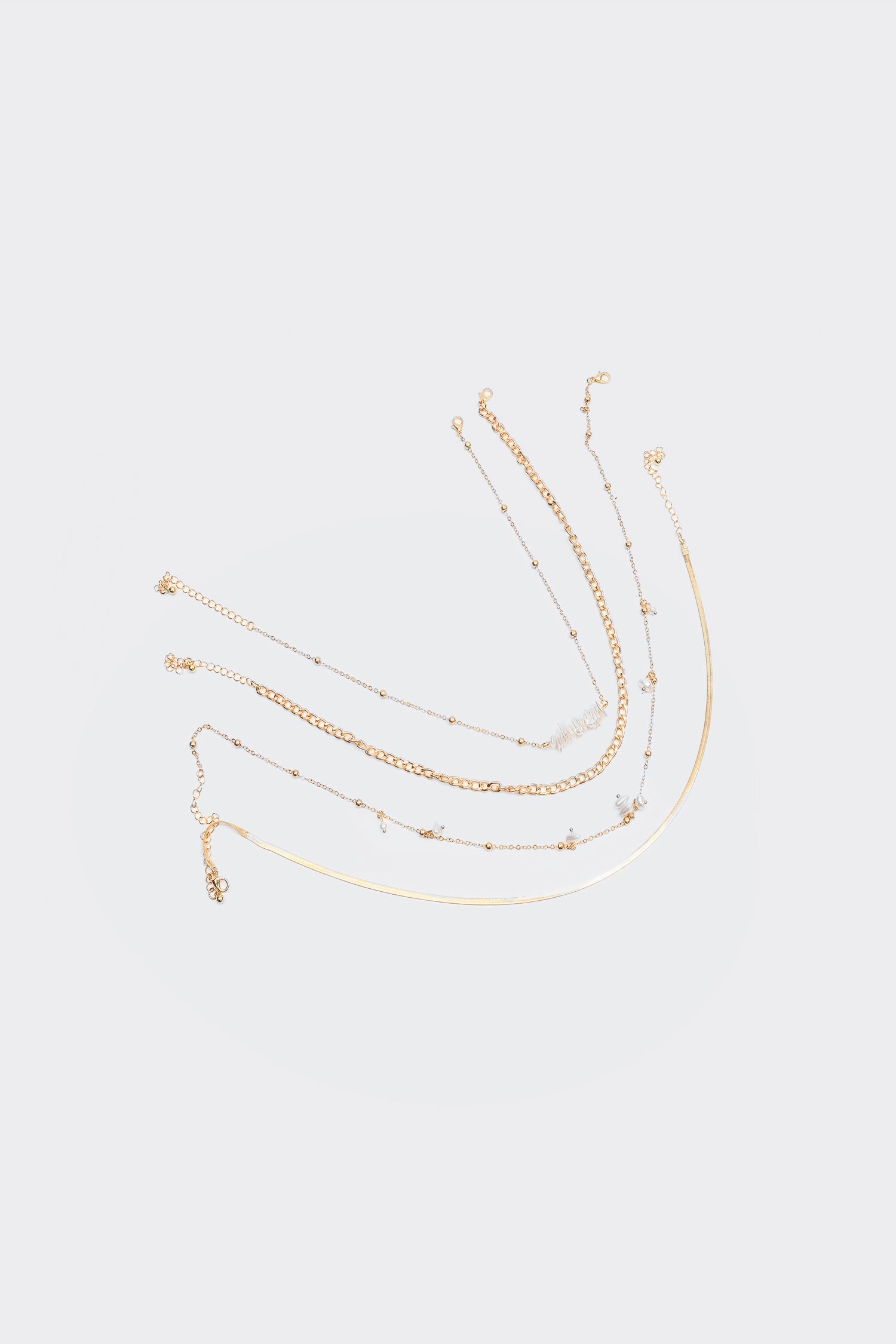 Faux Pearl Metal Multi-Layered Necklace