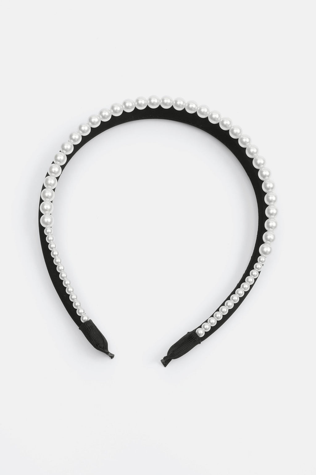 Velvet Faux Pearl Solid Headband