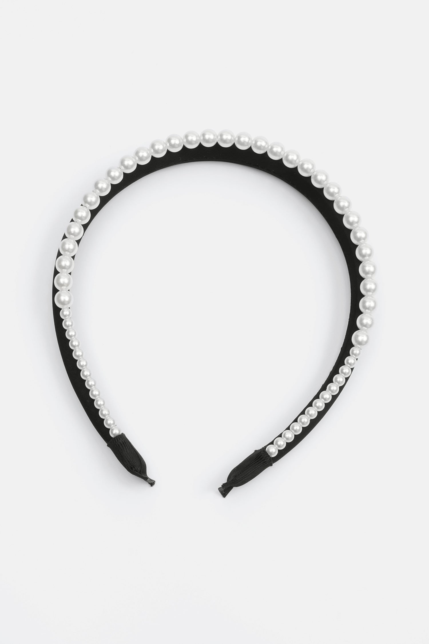 Velvet Faux Pearl Solid Headband