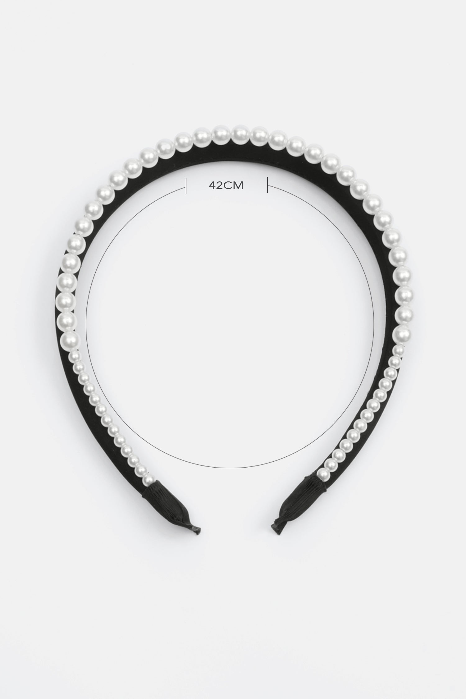 Velvet Faux Pearl Solid Headband