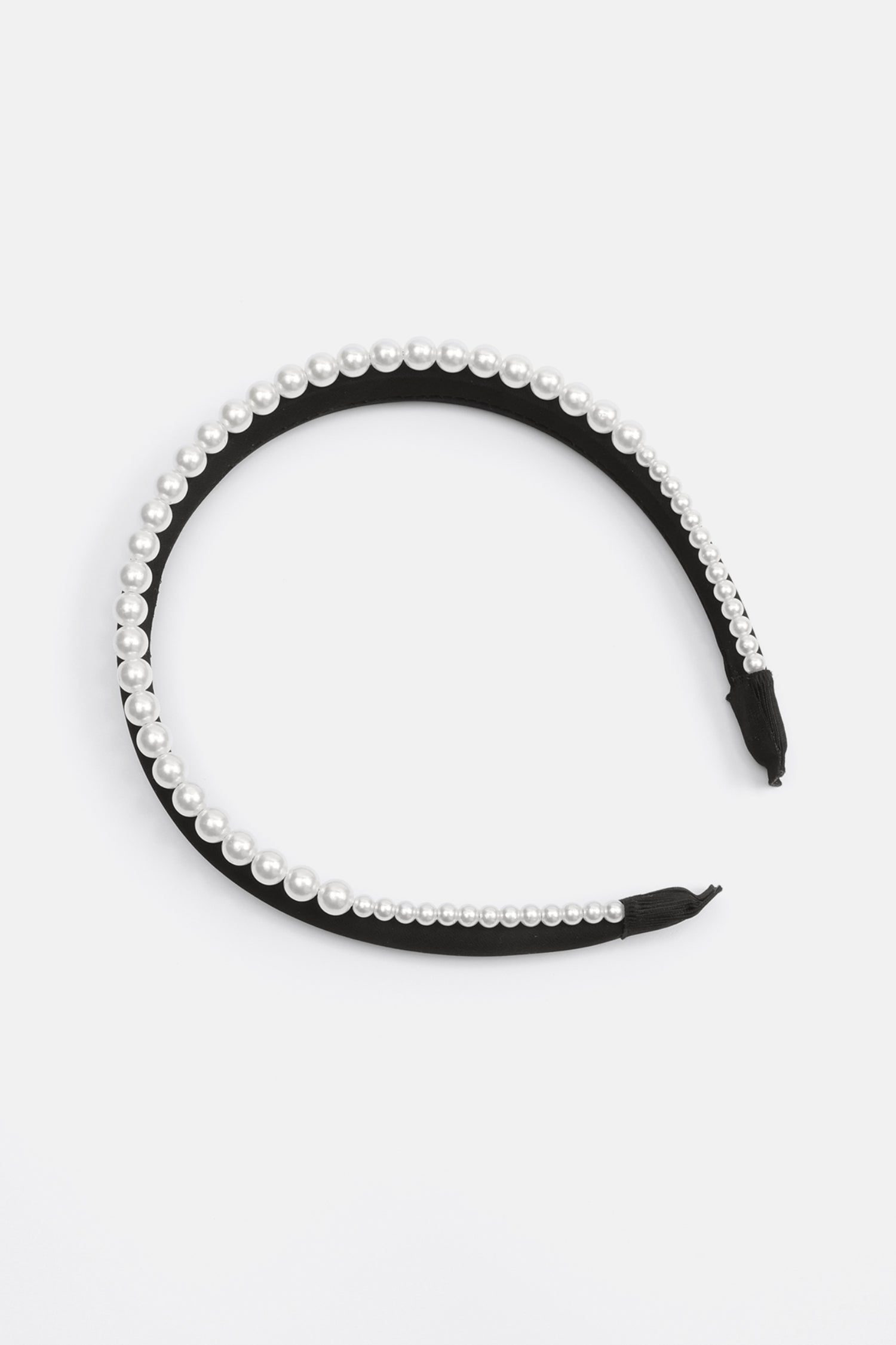 Velvet Faux Pearl Solid Headband