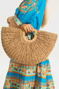 Large Handmade Strawhand Moon Bag