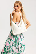 Solid Faux Leather Bow Bag