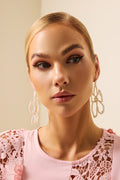 Faux Pearl Flower Shape Earrings