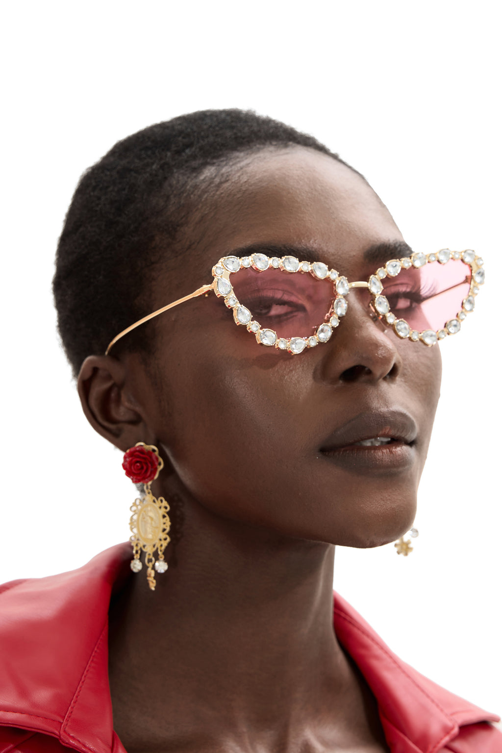 Oval Full Rhinestone Glasses