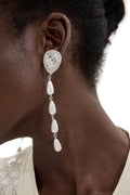 Rhinestone Drop Shape Clip-On Earrings