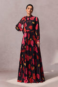 Adela Floral Printed Long Sleeve Maxi Dress