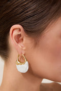 Inlaid Faux Pearl Irregular Shape Earrings