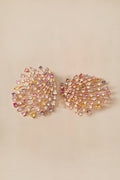 Multicolor Pave Fan Earrings
