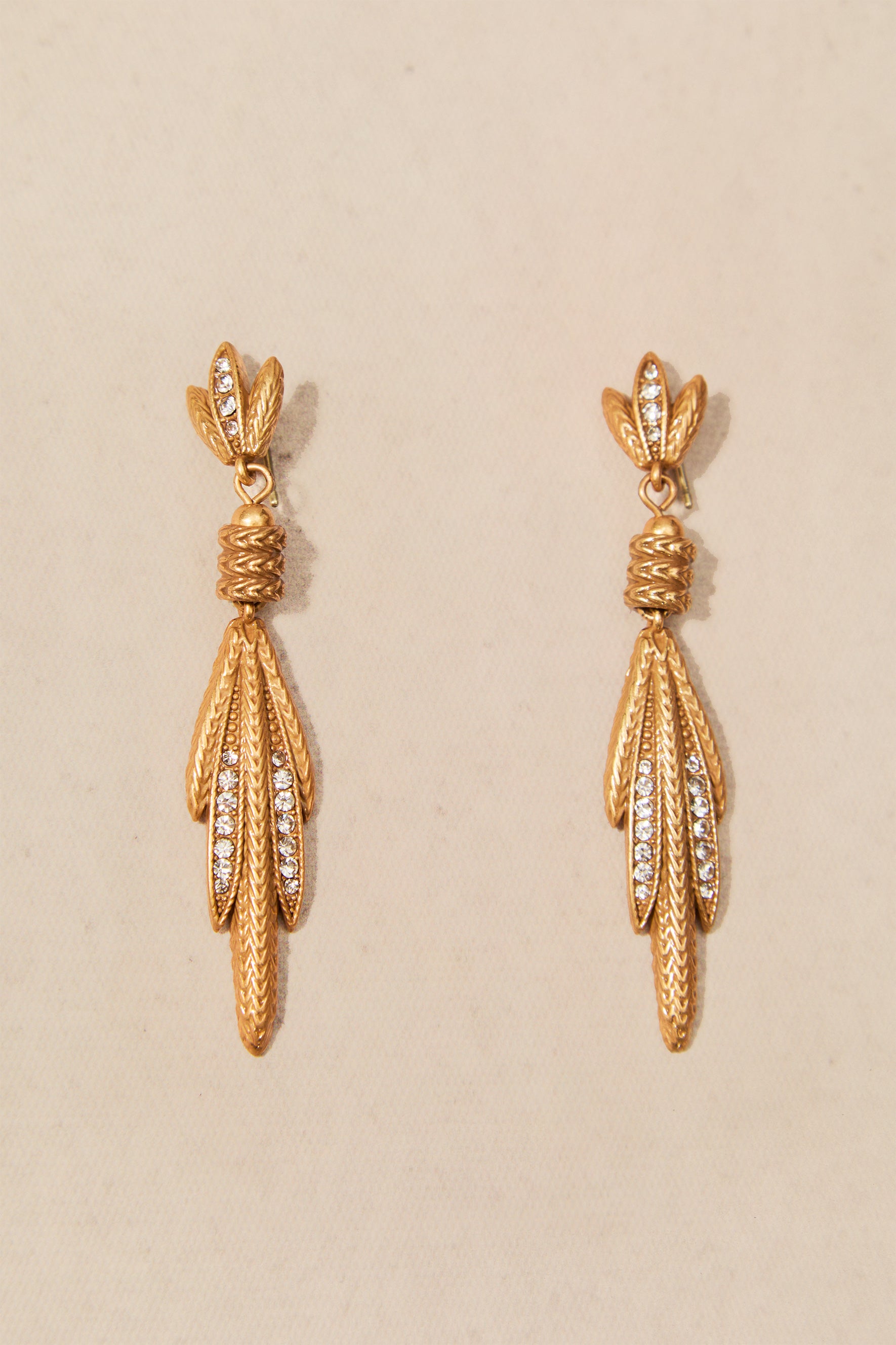 Textured Multi-Leaf Dangle Earrings