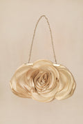 Layered Petal Rose Satin Evening Bag