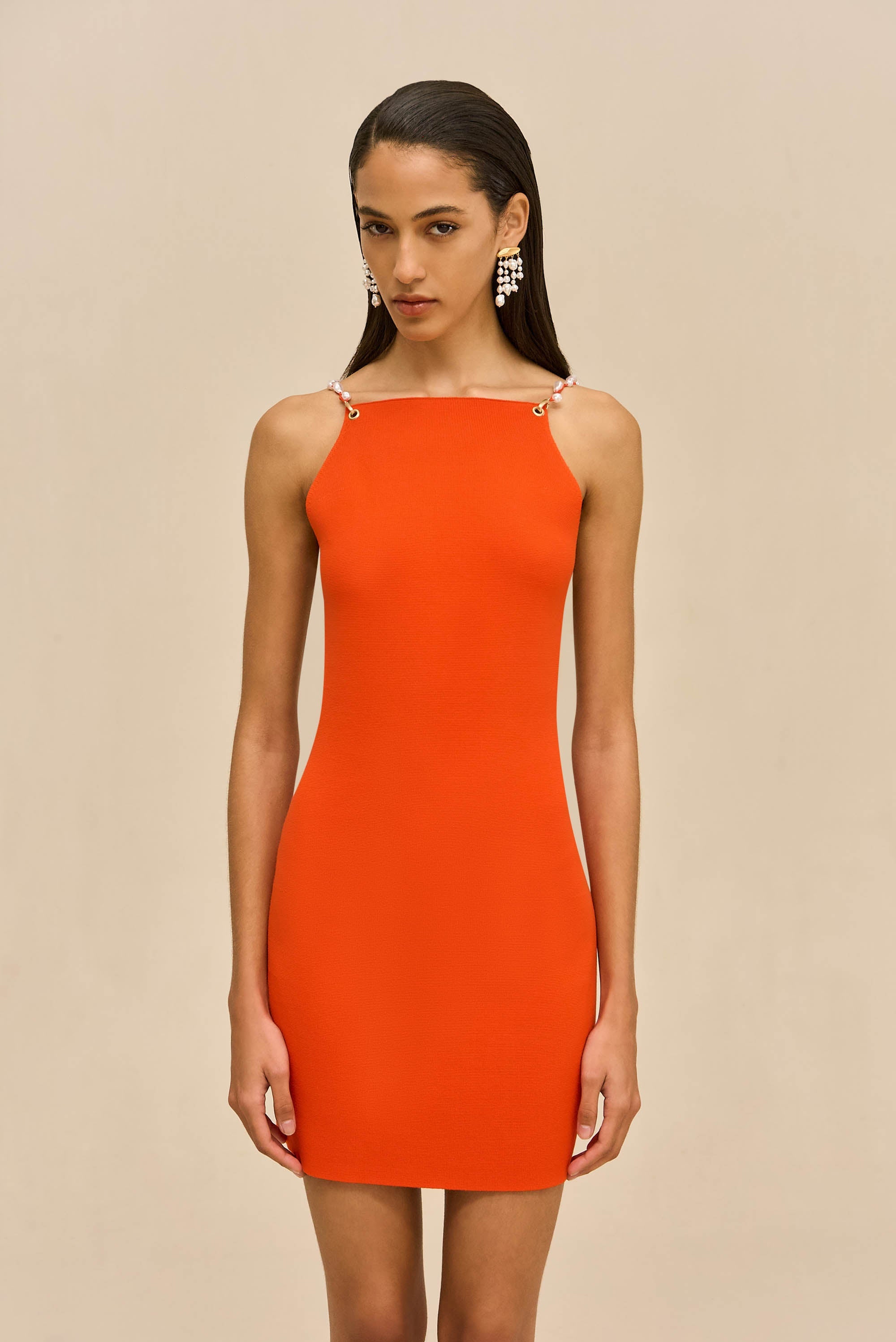 MELBA KNIT DRESS - TANGELO