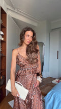 Vera Brown Thin Strapless Backless Long Dress