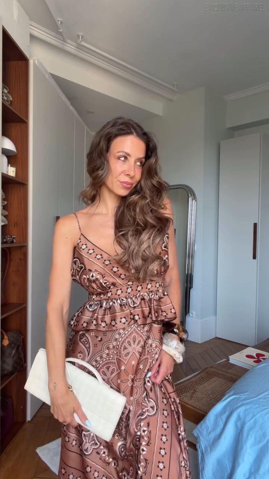 Vera Brown Thin Strapless Backless Long Dress