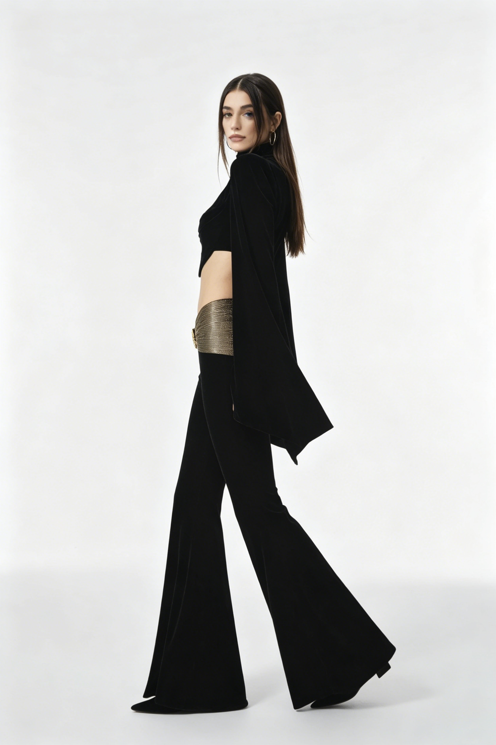 Coralie Black Flared Pants Suit