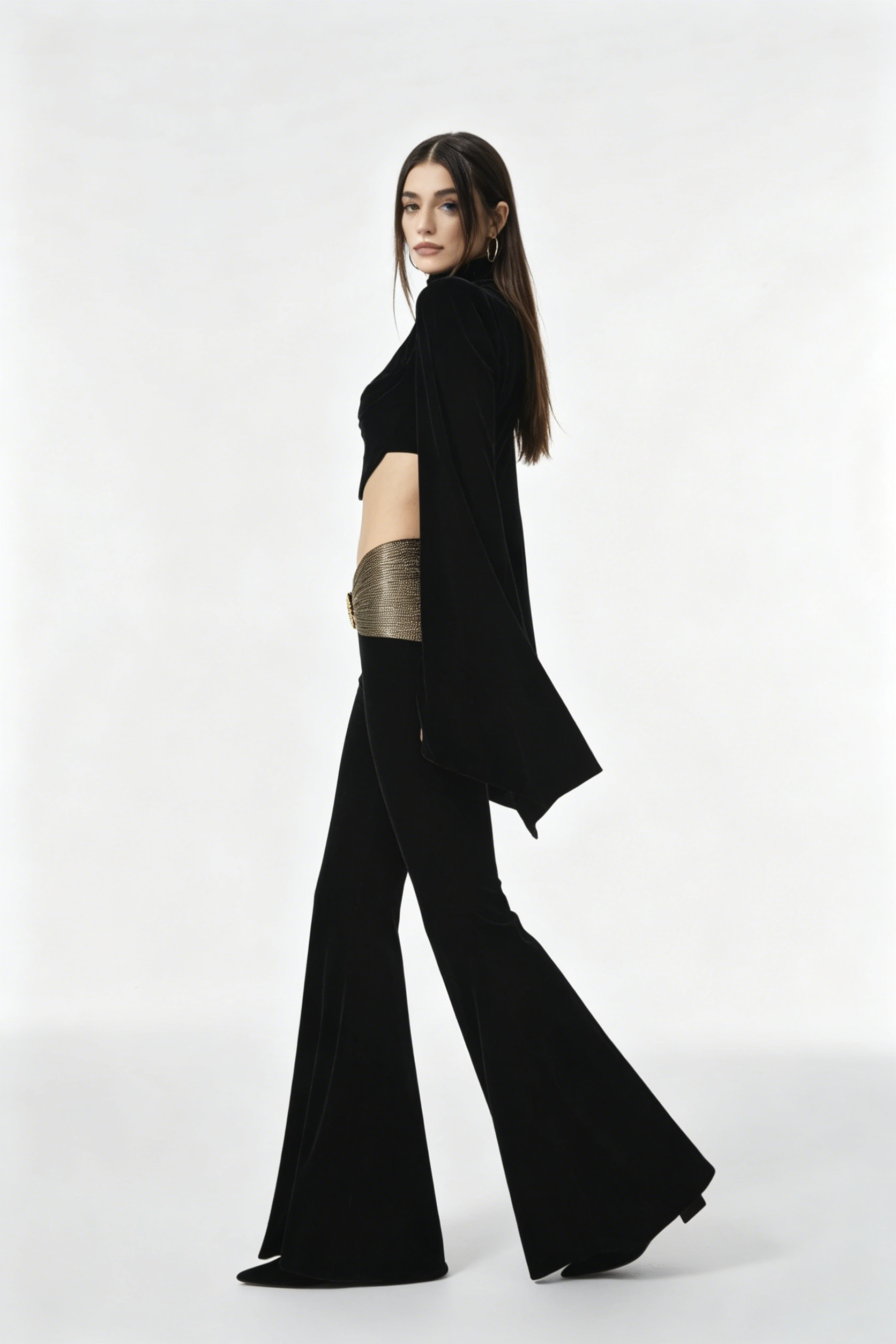 Coralie Black Flared Pants Suit
