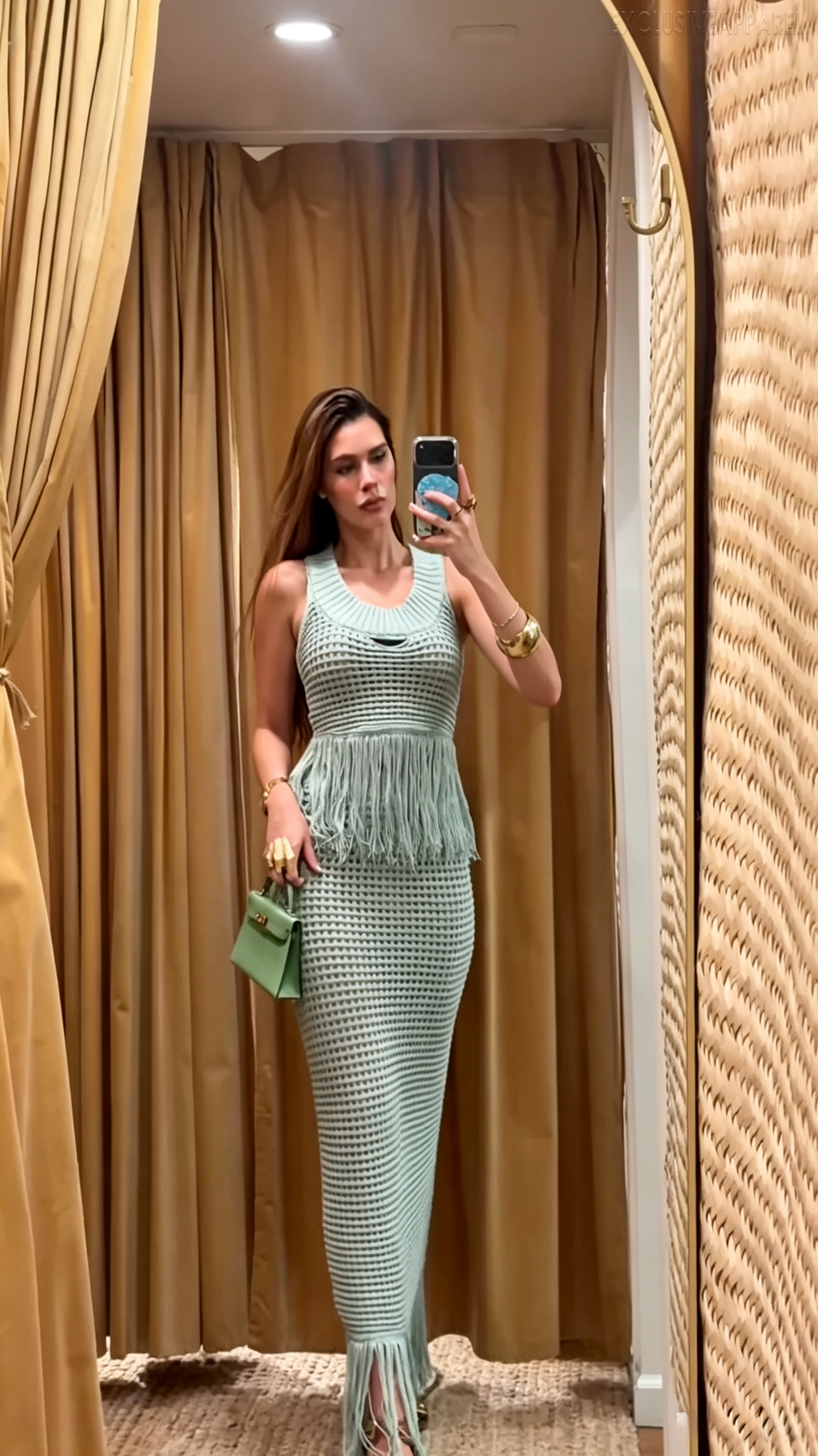 Annalise Light Green Sleeveless Long Dress Set