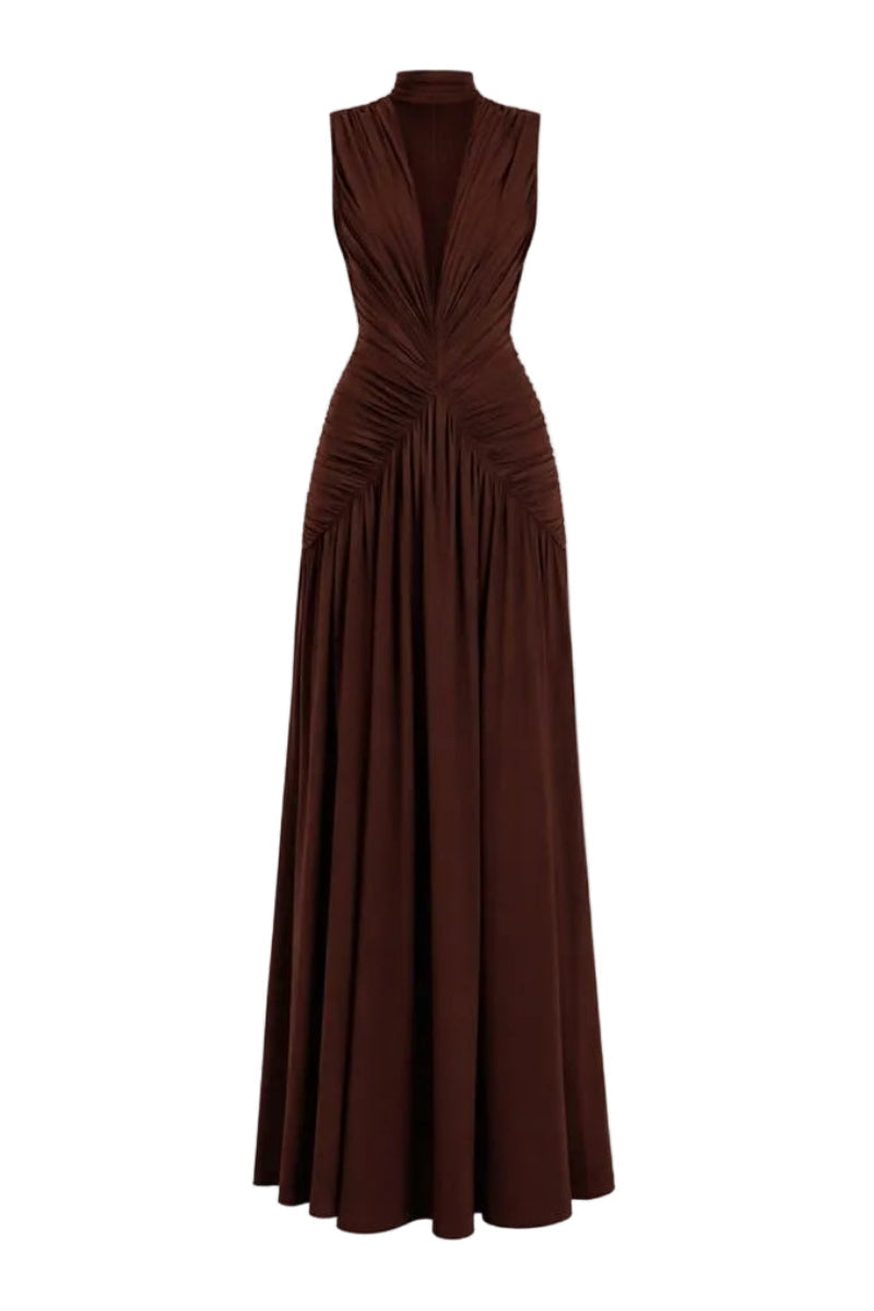 KUBAYMA DRESS IN BROWN