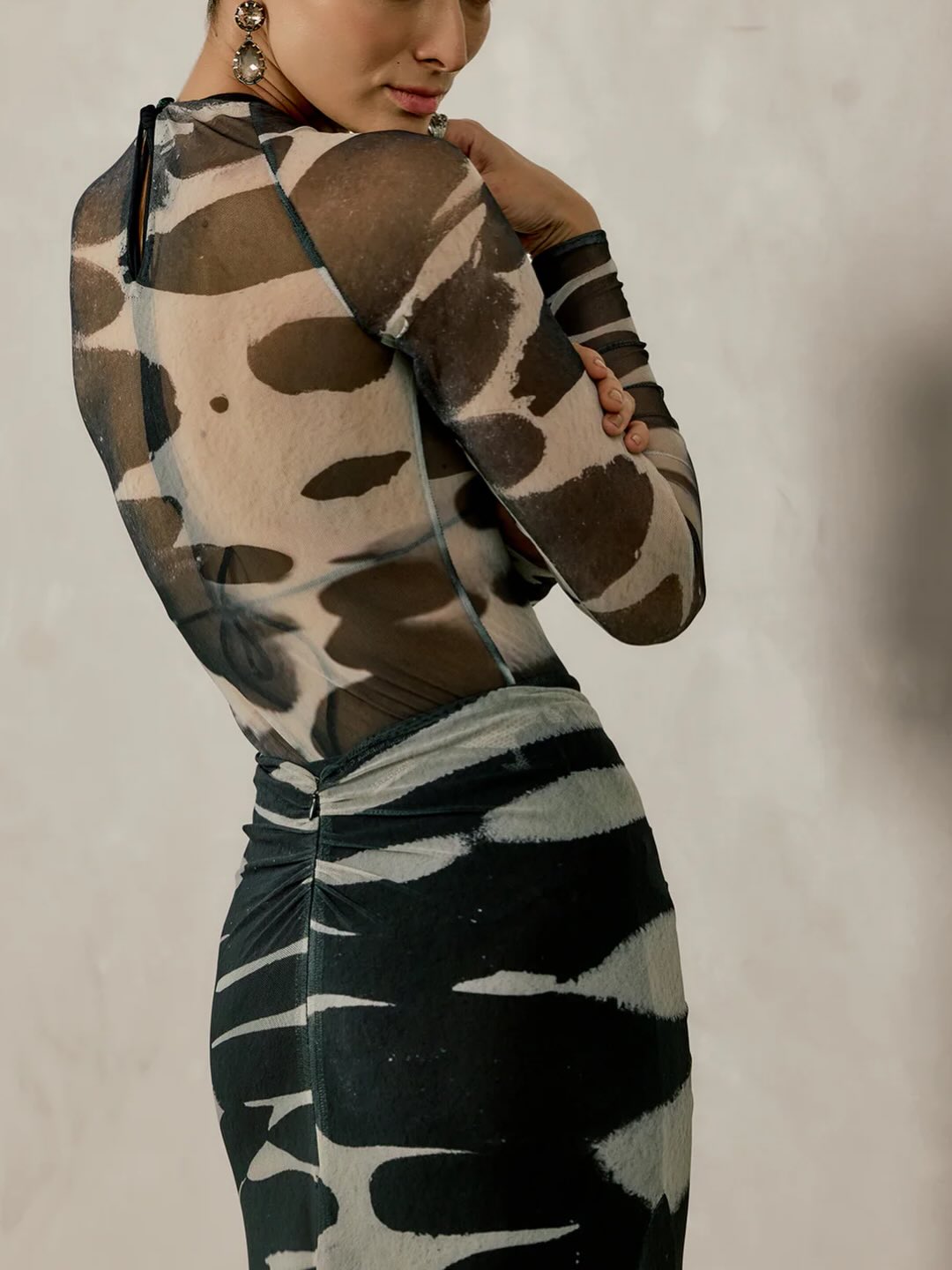 Rhea Sheer Mesh Bodycon Dress