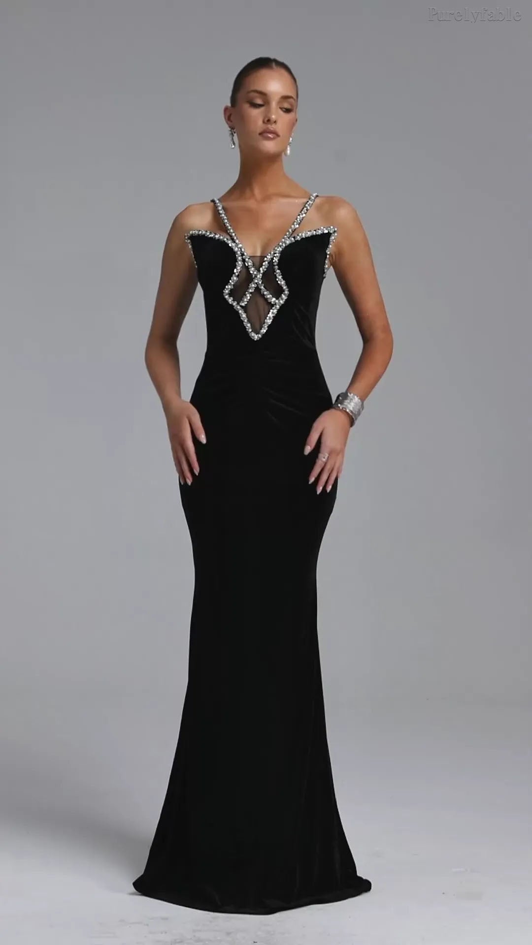 Josephine Black Fitted Halter-Neck Dress