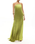 Celeste Green Off-the-shoulder Fringe Dress