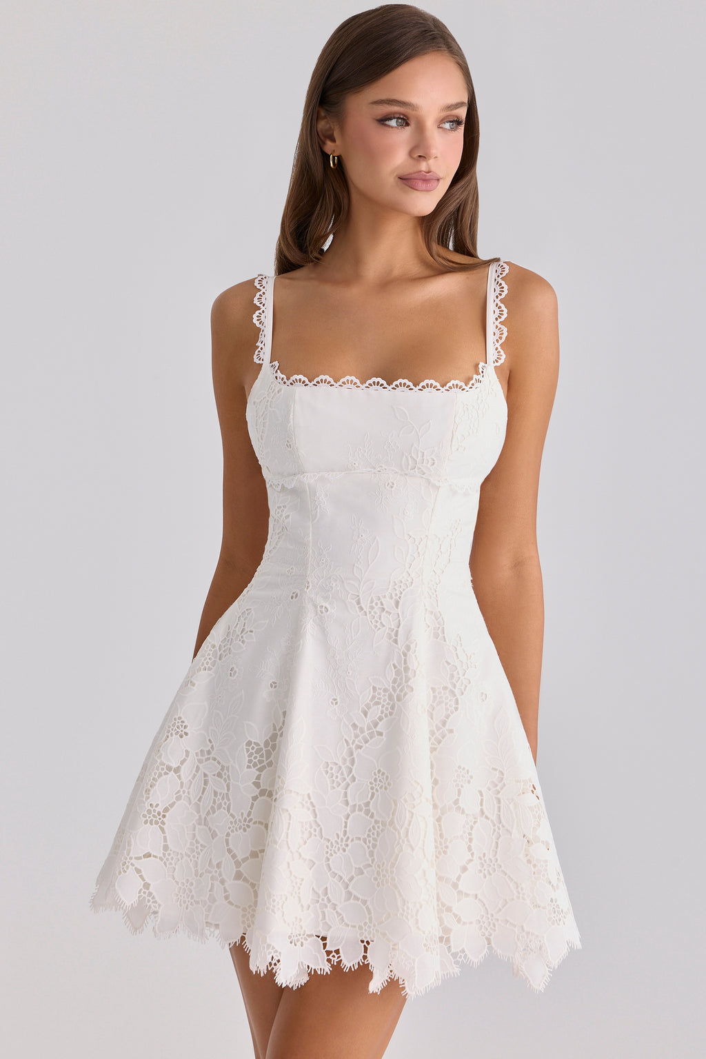 Elena White Lace Slip Dress