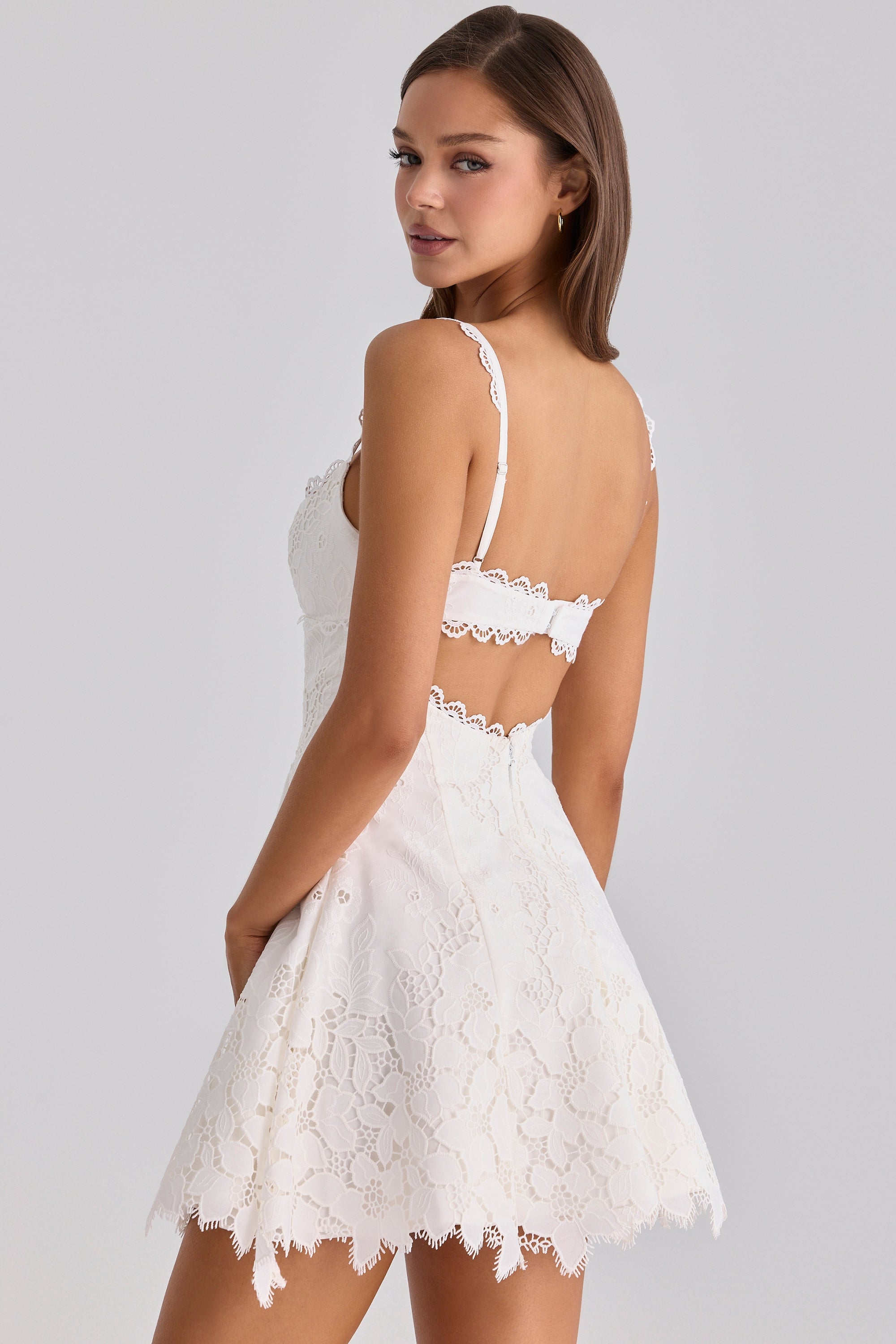 Elena White Lace Slip Dress