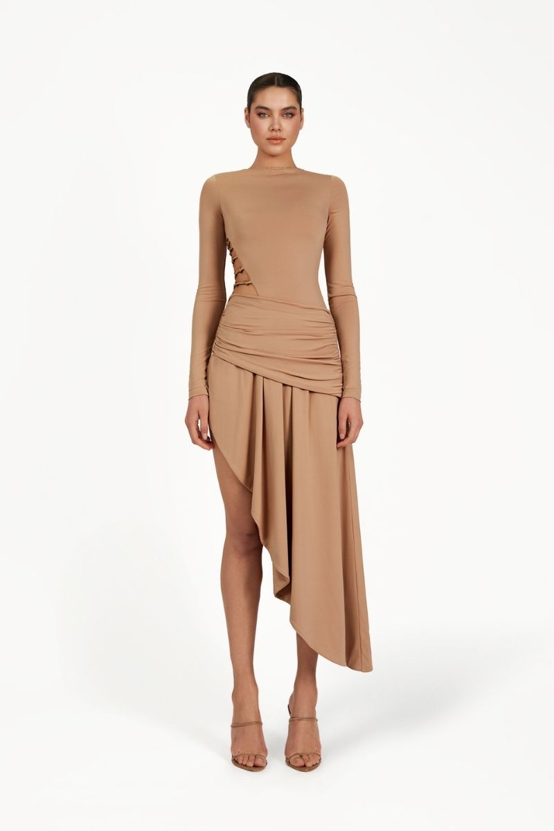 KASMINA DRESS IN TAN