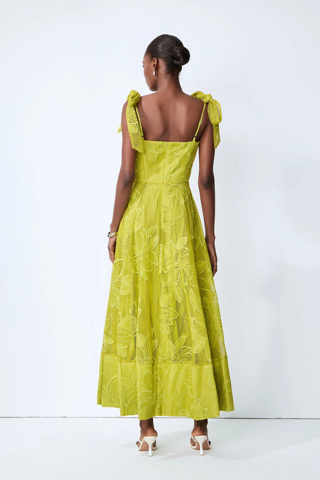 Elora Yellow Strapless Jacquard Maxi Dress