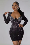 Katia Black Rhinestone-Embellished Bodycon Skirt
