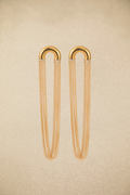 Arc Shape Dangling Tassel Earrings