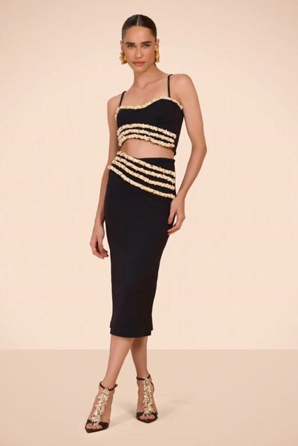 Fiorella Black Knit Slip Dress