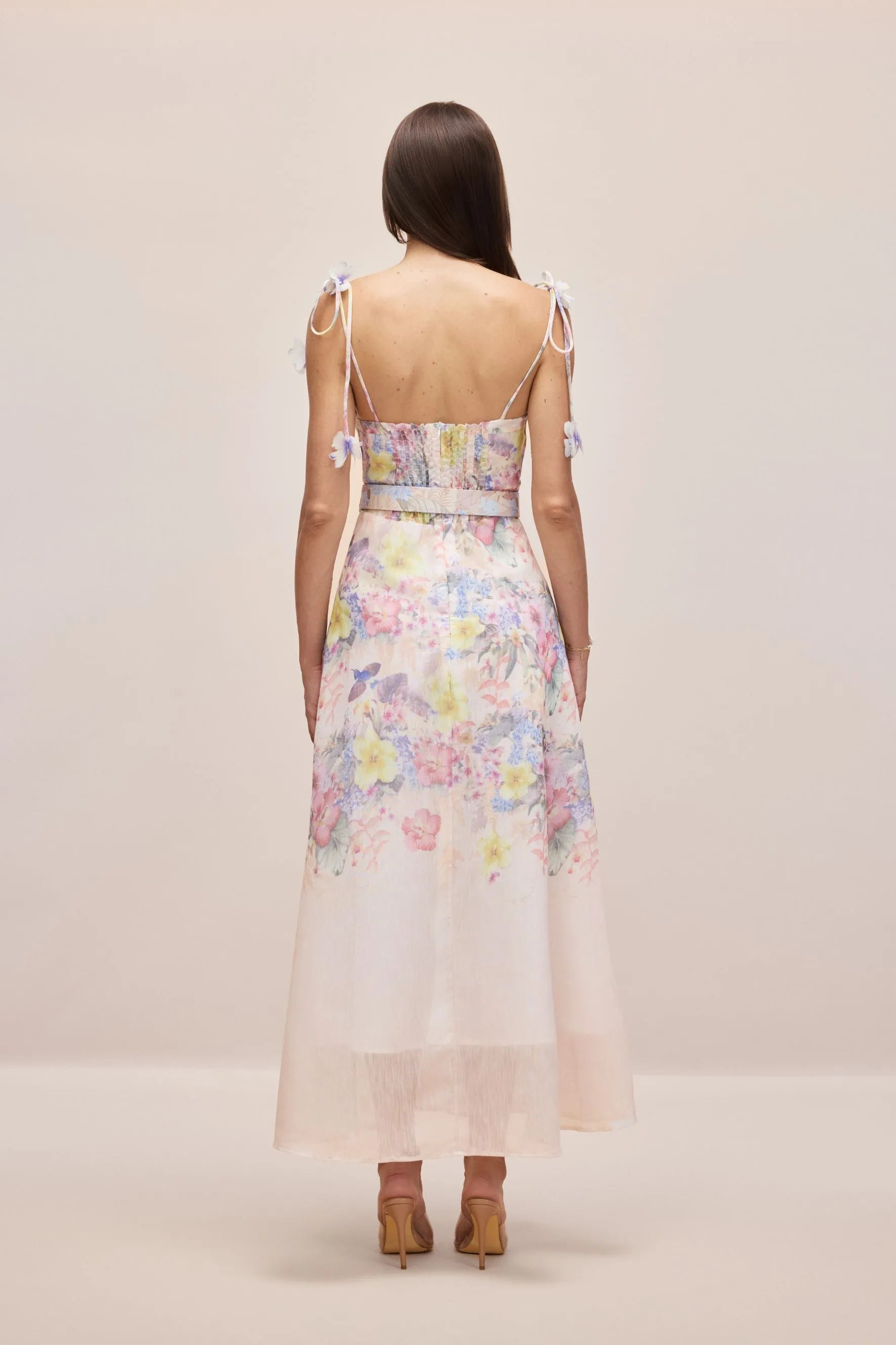 Lilith Pink Floral Print Slip Dress