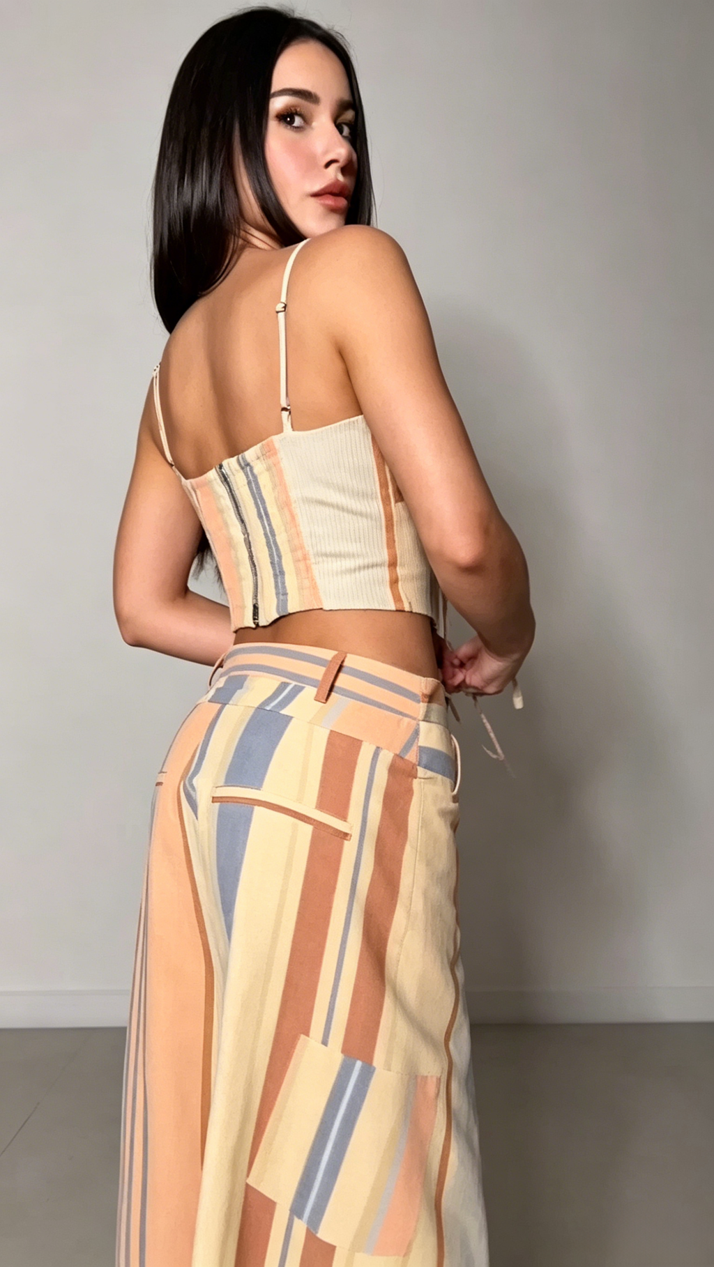 Maeve Color-Blocked Wide-Leg Pants Suit