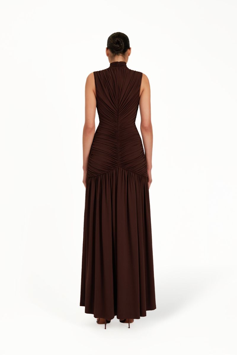 KUBAYMA DRESS IN BROWN