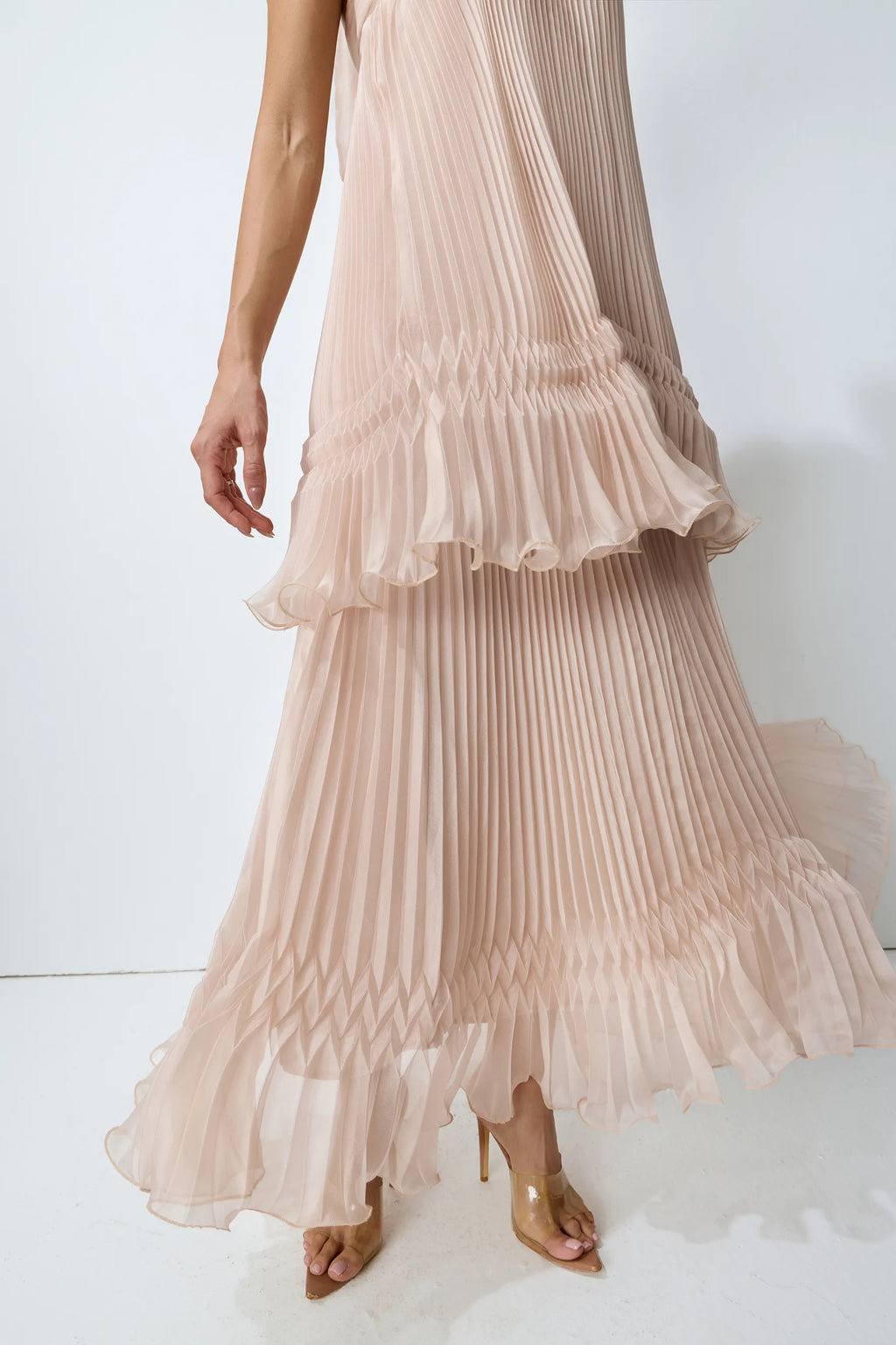 Celia Pink Backless Halter Dress