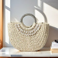 Coffee Colored  Woven HandBag