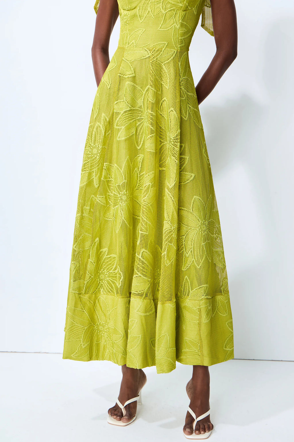 Elora Yellow Strapless Jacquard Maxi Dress