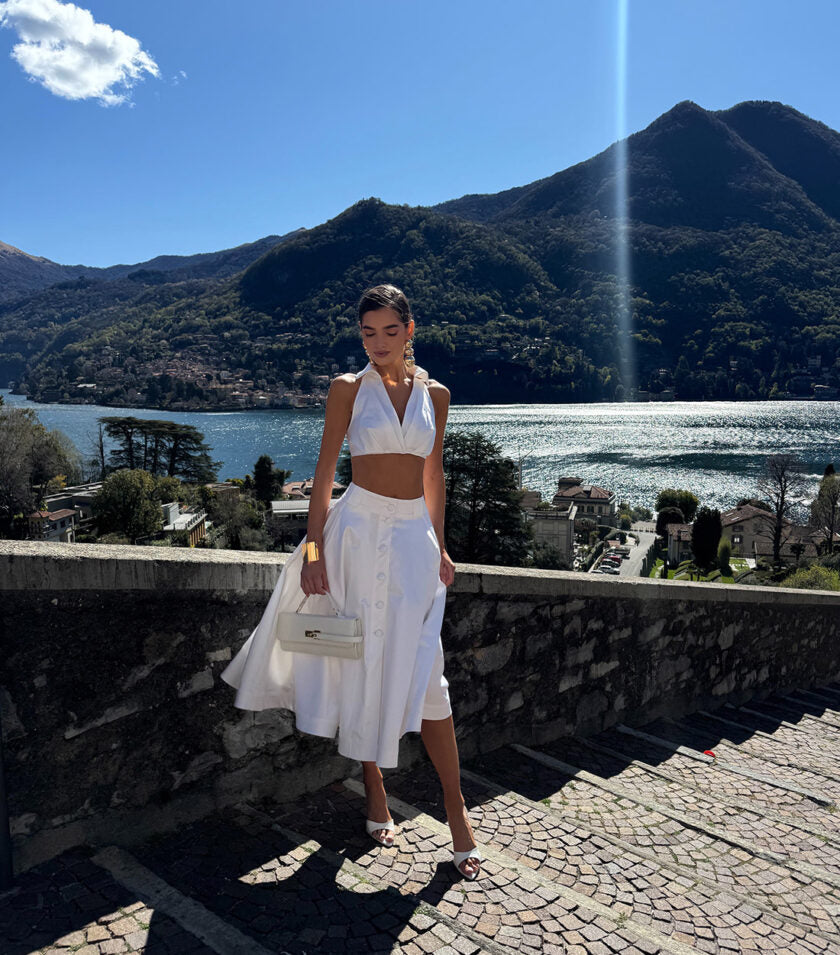Keira White A-Line Skirt Suit