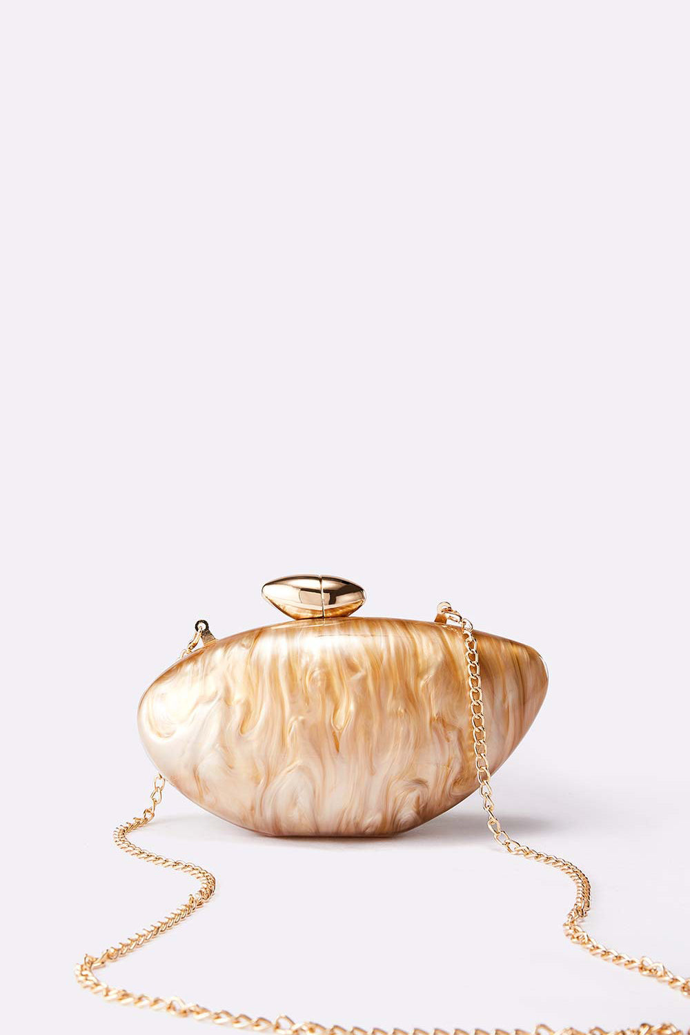 Acrylic Metal Button Clutch Bag